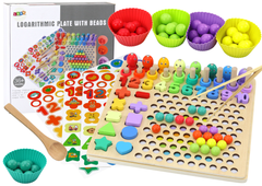 Lean-toys Dřevěná Skládačka Učení Počítání Sorter Rybaření