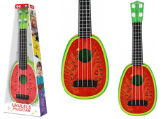 Lean-toys Ukulele Pro Děti Mini Kytara 4 Struny Ovoce Meloun 15"