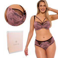 Gaia Krajková podprsenka GAIA Semi-Soft Malene 1266 polotuhá černá růžový 70E