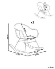 Beliani Houpací křeslo Sada 2 ks Přírodní LAVINIO