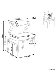 Beliani Jídelní židle Sada 2 ks Světle béžová MAROA