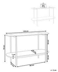 Beliani Konzolový stolek se skleněnou deskou světlé dřevo/stříbrný LOVELL