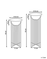 Beliani Sada 2 kovových stojanů na květiny černá FICARIA