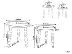 Beliani Sada 2 stolků z mangového dřeva tmavá MARNOO