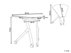 Beliani Skládací psací stůl 90x64 cm Bílá BENDI