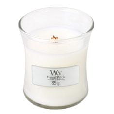 Woodwick malá svíčka White Teak 85 g