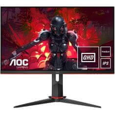 shumee AOC Q27G2U / BK - Herní obrazovka - QHD IPS 144 Hz 1 ms - FreeSync Premium - Nastavení výšky - USB hub