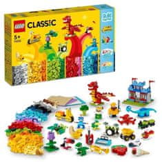 shumee Stavebnice LEGO Classic 11020, krabice s kostkami na stavbu hradu, vlaku atd.