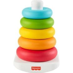 shumee Fisher-Price Rainbow Pyramid Classic Stohovatelné kroužky vyrobené z rostlinných materiálů - Hračka pro rané učení - od 6 měsíců