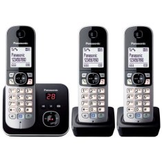 shumee Domácí telefon PANASONIC dect - TG6823 - Trio se záznamníkem - Stříbrná a černá