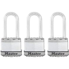 shumee MASTER LOCK Vysoce bezpečnostní visací zámek [zámek na klíč] [Laminovaná ocel] [Venkovní] [L třmen] [Sada 3] M1EURTRILH