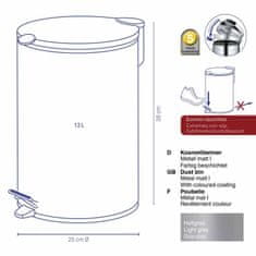 Kela Koš odpadkový Mats šedá 12l KL-10640