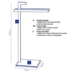 Kela Stojan na ručníky Dub kov černá KL-24261