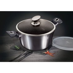 Berlingerhaus Kastrol s poklicí s mramorovým povrchem 30 cm Carbon PRO Line BH-6924