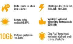 Solarix Instalační kabel Solarix CAT6A STP LSOH Dca-s1,d2,a1 650 MHz 500m/cívka SXKD-6A-STP-LSO