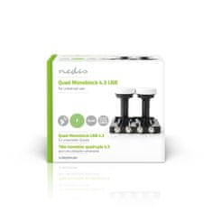 Nedis LNB Quad monoblok 4.3° 0.2 dB, SLNBQDM43BK