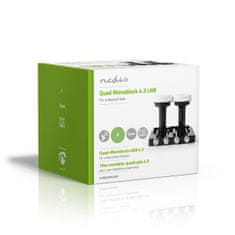 Nedis LNB Quad monoblok 4.3° 0.2 dB, SLNBQDM43BK