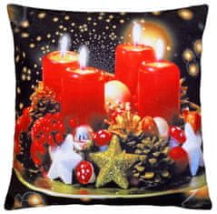 Decora Vánoční polštář CHRISTMAS CANDLES IV. 40x40 cm Mybesthome Varianta: Povlak na polštář s výplní, 40x40 cm