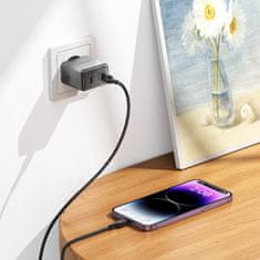 VšeNaMobily.cz Borofone síťová nabíječka BN21 Lena - 2xUSB-C - PD 40W , barva šedá