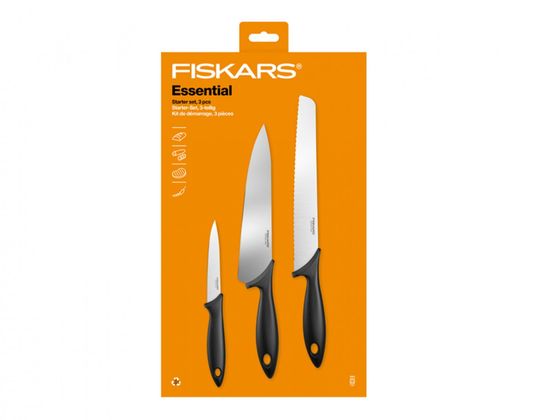 Fiskars Set nožů 3ks ESSENTIAL startovací 1065583