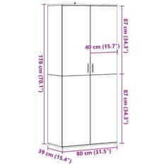 Vidaxl Botník old wood 80 x 39 x 178 cm kompozitní dřevo