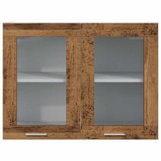 Vidaxl Horní prosklená skříňka old wood 80x31x60 cm kompozitní dřevo