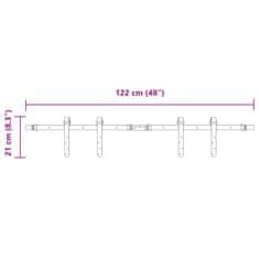 Vidaxl Kování pro posuvné dveře skříně 122 cm uhlíková ocel