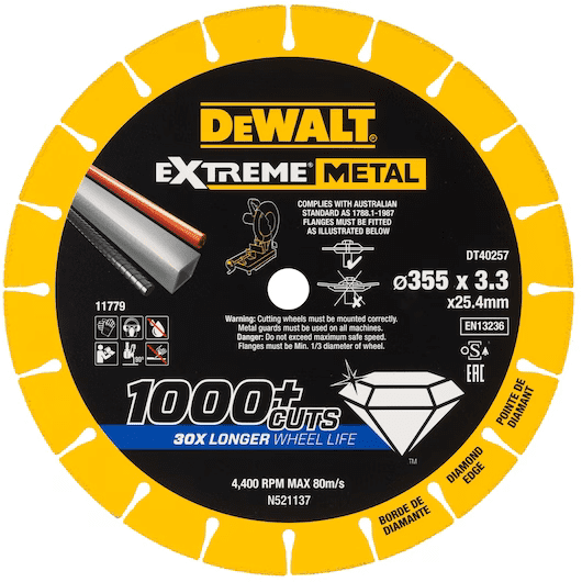 shumee DEWALT KOVOVÝ ŠTÍT 355x3,3x25,4mm DIAMANT