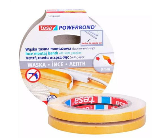 shumee TESA OBOUSTRANNÁ PÁSKA POWERBOND 2 ks. 5m x 9mm ÚZKÝ