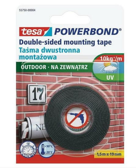 shumee TESA OBOUSTRANNÁ PÁSKA POWERBOND 1,5 m x 19 mm OUTDOOR