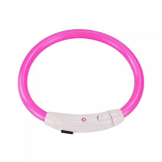 Surtep Animals LED světelný obojek USB obvod 20-45 cm Růžová