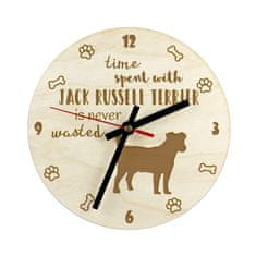 Artdog Jack Russell Terrier - hodiny se psem, dřevěné hodiny s rytinou, personalizované hodiny od Art-Dog