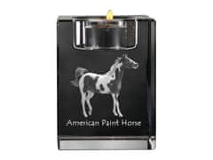 Artdog American Paint Horse - svícen s fotkou kočky, křišťálový stojánek na čajovou svíčku, personalizovaný dárek od Art-Dog