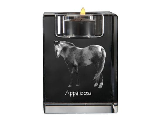 Artdog Appaloosa - svícen s fotkou kočky, křišťálový stojánek na čajovou svíčku, personalizovaný dárek od Art-Dog