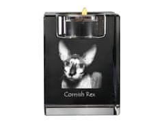 Artdog Cornish Rex - svícen s fotkou koně, křišťálový stojan na čajovou svíčku, personalizovaný dárek od Art-Dog