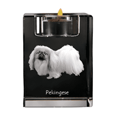 Artdog Pekingese - svícen s fotkou pejska, křišťálový stojánek na čajovou svíčku, personalizovaný dárek od Art-Dog