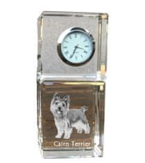 Artdog Cairn Terrier - křišťálové hodinky s fotkou, fotkou psa v křišťálu, personalizované stolní hodiny od Art-Dog