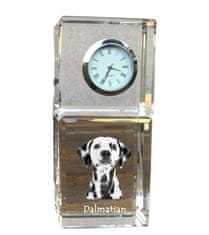 Artdog Dalmatian, Dalmatian Pointer - křišťálové hodinky s fotografií, fotografie psa v krystalu, personalizované stolní hodiny od Art-Dog