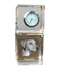 Artdog African Greyhound, Azawakh - křišťálové hodinky s fotografií, fotografie psa v krystalu, personalizované stolní hodiny od Art-Dog