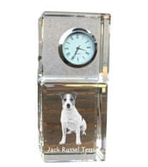 Artdog Jack Russell Terrier - křišťálové hodinky s fotkou, fotka psa v křišťálu, personalizované stolní hodiny od Art-Dog