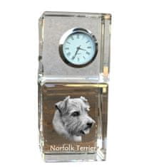 Artdog Norfolk Terrier - křišťálové hodinky s fotkou, fotkou psa v křišťálu, personalizované stolní hodiny od Art-Dog