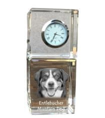 Artdog Entlebucher - křišťálové hodinky s fotkou, fotkou psa v křišťálu, personalizované stolní hodiny od Art-Dog