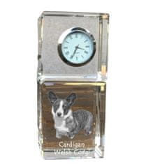 Artdog Cardigan Welsh Corgi I - křišťálové hodinky s fotkou, fotkou psa v křišťálu, personalizované stolní hodiny od Art-Dog