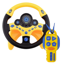 JOJOY® Volant pro děti, Dětský volant, Interaktivní volant pro malého řidiče WHEELPLAY žlutá + WHEELKEY | WHELLYELLOWKEY