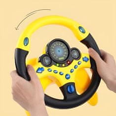 JOJOY® Volant pro děti, Dětský volant, Interaktivní volant pro malého řidiče WHEELPLAY žlutá + WHEELKEY | WHELLYELLOWKEY