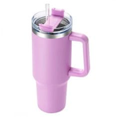 CoZy Termální hrnek 1L s rukojetí a slámkou, 1L Tumbler - Lilac