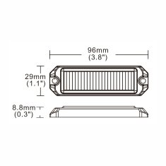 Stualarm x SLIM výstražné LED světlo vnější, červené, 12-24V, ECE R10 (kf004EM5Wred)