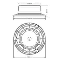 Stualarm LED maják, 12-24V, 12x3W vícebarevný, magnet (wl140mcolor)