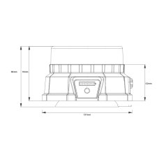 Stualarm AKU LED maják, 12x3W modrý, dálkové ovládání, magnet, ECE R10 (wlbat185blRE)