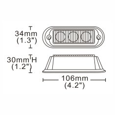 Stualarm PREDATOR 3x1W LED, 12-24V, červený, ECE R10 (kf003red)